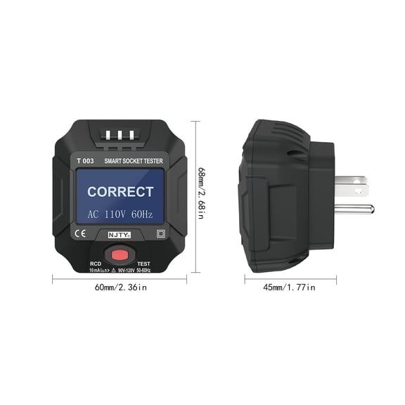 Electroscope,Socket Tester Testin Socket Outlet Tester 90~120v Socket Display Lcd Socket Circuit Wall Test Wall Test Appliance Hxber Eryue Buzhi Siuke