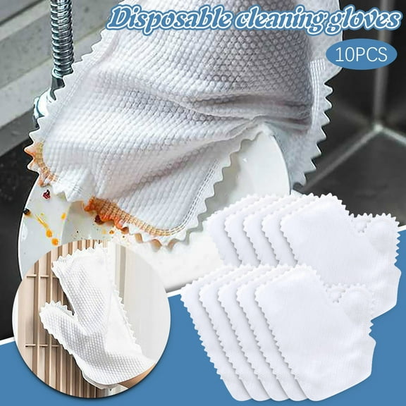 Electrostatic Dust Removal Gloves | Non-Woven Reusable Cleaning Gloves | 10-Pack for Windows, Glass & Furniture | 9x6 Inch Multi-Purpose Household Gloves