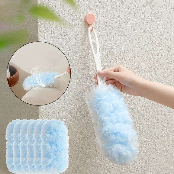 Electrostatic Duster Cleaning Tool with Replaceable Brush Head and Foldable Design for Dusting Desks Crevices and Household Surfaces Easy Grip Handle for Efficient Home Cleaning and Office Topliu
