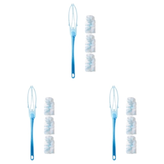 Electrostatic Duster with Plastic Handle, 9-Pack Disposable Dusting Sheets for Bookshelves, Plants, Electronics & Furniture, Portable Household Cleaning Tool for Quick Dusting, Light Blue, By Harlik
