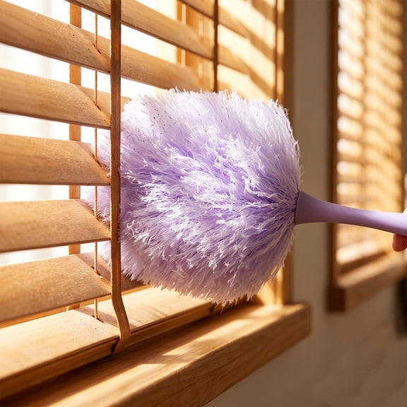 Electrostatic Duster, Washable Reusable Cleaning Brush with Long Handle, Dust Trapping Mop for Furniture Blinds and Ceilings, No Scratching