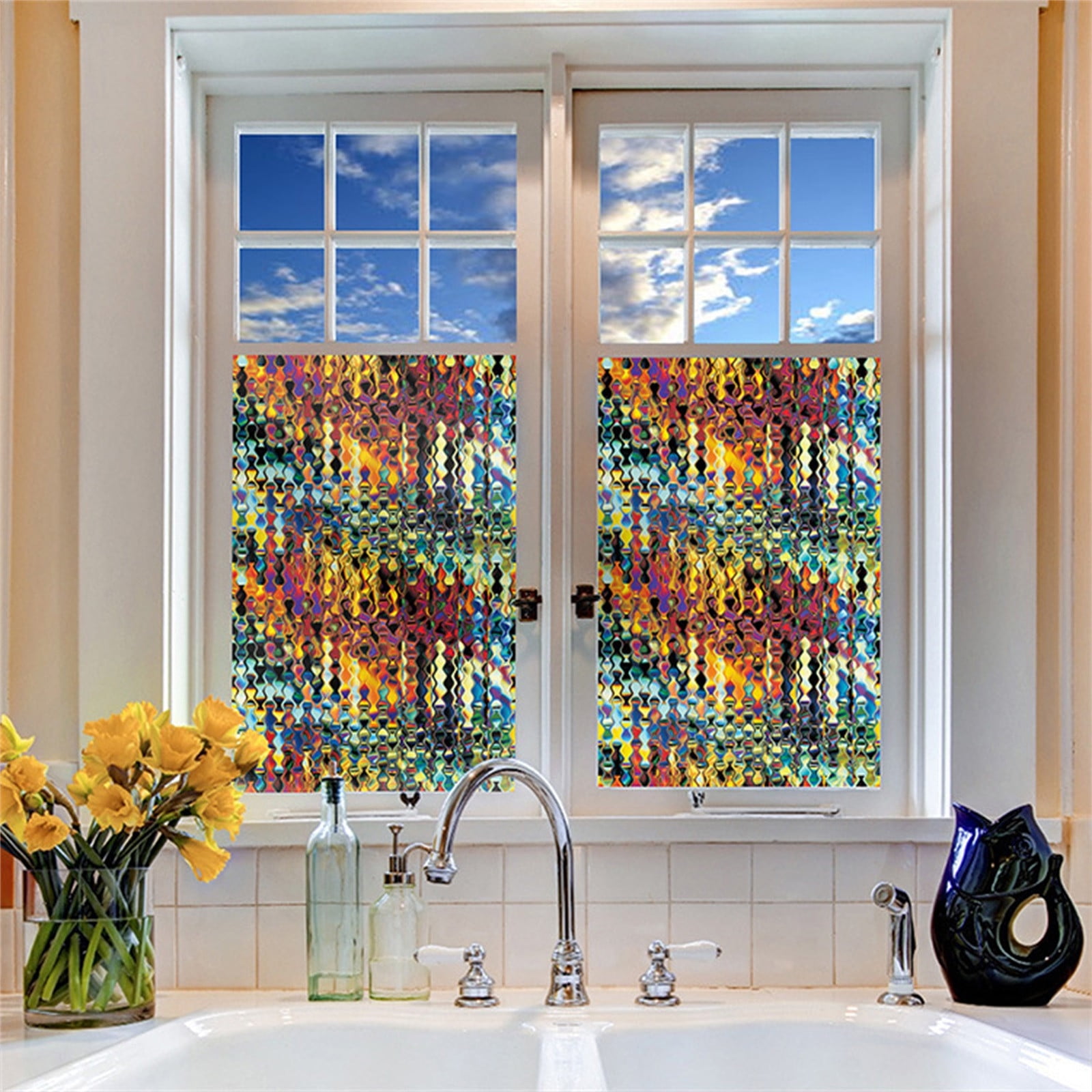Electrostatic Glass Stickers Glue Free Window Film Removable Bathroom