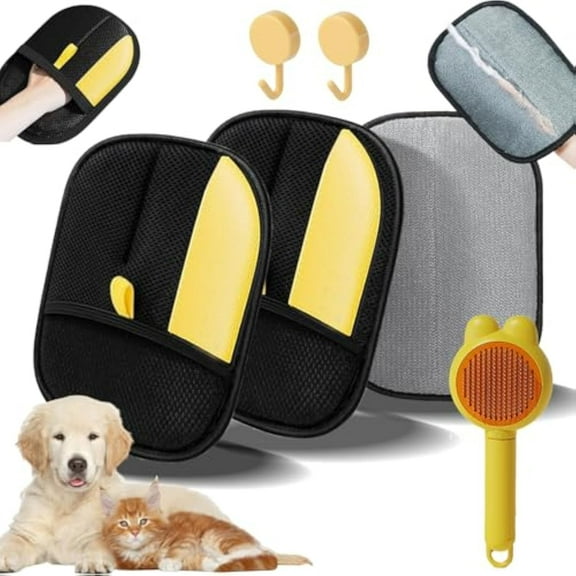 Electrostatic Pet Hair Gloves, Static Removal Gloves for Pet Hair, 2025 New Pets Hairs Remover Glove, Remover for Carpet, Couch, Clothing & Other Surfaces (2PC)