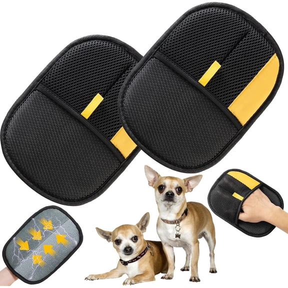 Electrostatic Pet Hair Remover Glove - Reusable Electrostatic Pet Hair Removal Gloves for Couch, Carpet, Double Sided Grooming Glove for Cat & Dog Hair, Upgraded Static Removal Tool (2 Pcs)