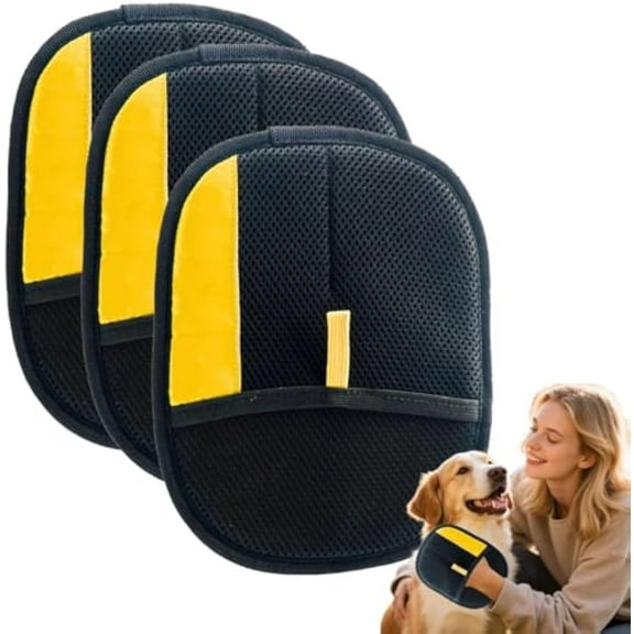 Electrostatic Pet Hair Remover, Goalintent Pet Hair Remover, Goal Intent Glove, Pet Hair Removal Mitt, Electrostatic Cat Dog Grooming Glove, Reusable Double Sided Grooming Glove for Pets (3pcs)