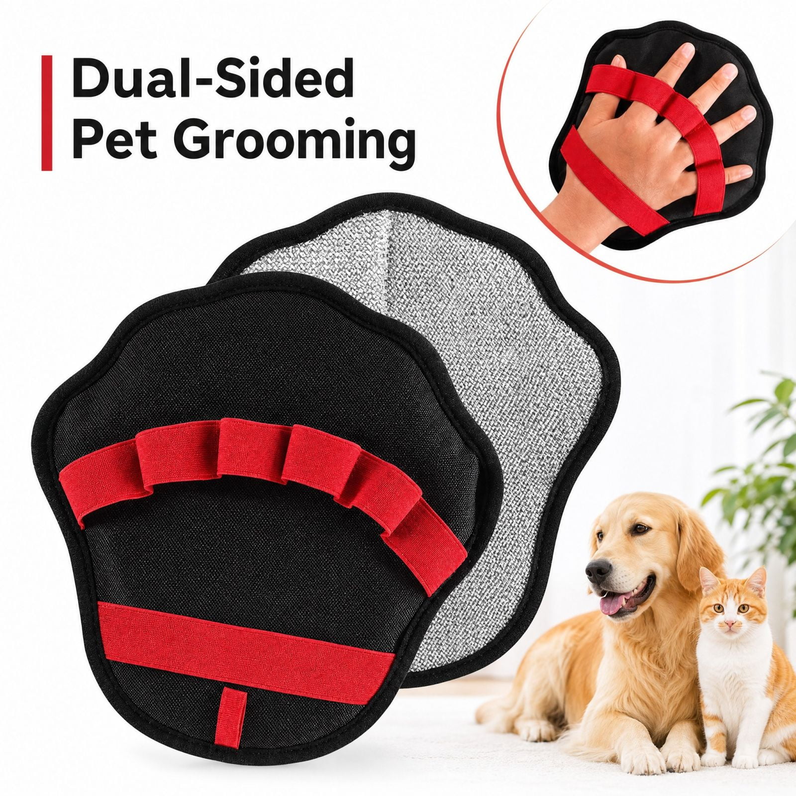 Electrostatic Pet Remover Glove with Elastic Straps and Static Fabric ...