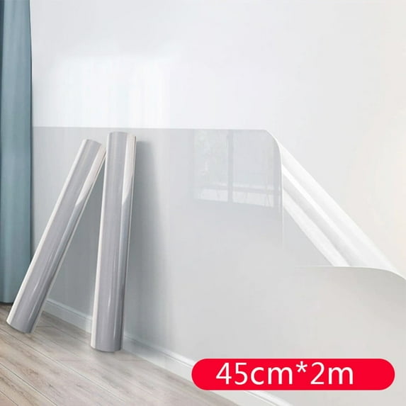 Electrostatic Wall Protective Film, Clear Wall Protector Removable Contact Paper, Transparent Static Cling, Plastic Wall Protector from Trash Can, Chair Back, Furniture, Door,18inchx6.56Ft
