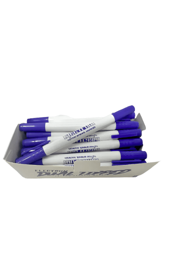 Dual Tipped Tattoo Stencil Marker - Piercing Marking - Smudge Resistant Skin Marker Pen