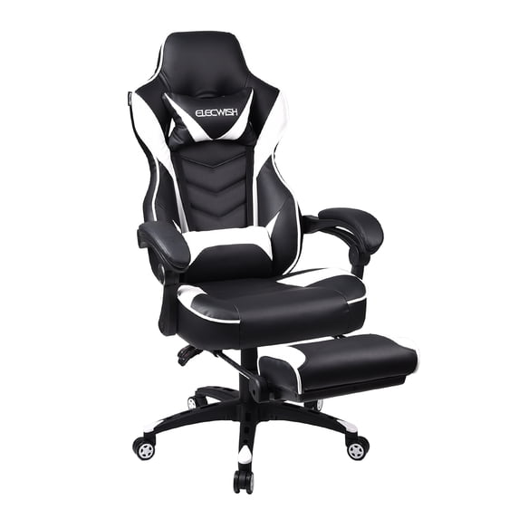 Elecwish Adjustable & Ergonomic Swivel Gaming Chair, White