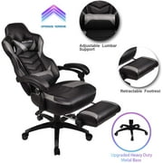 Elecwish Ergonomic Adjustable Lumbar High Back Has Arms Swivel Gaming Chair, Gray