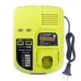thumbnail image 1 of Elefly Dual Chemistry Replacement Charger for Ryobi P117 Charger ONE+ P118 P119, Charges Ryobi 12V 14.4V 18V Lithium-Ion NiCd NiMh Battery P100 P101 P102 P103 P105 P107 P108 with 2 USB Port, 1 of 2
