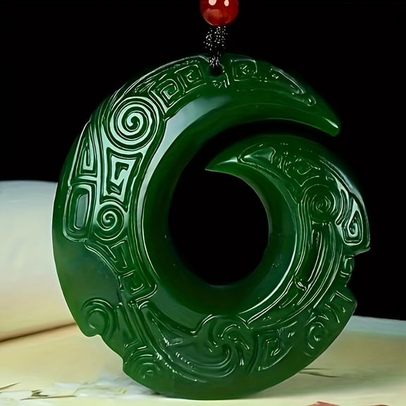 Elegan Nature Stone Pendant Next NECKLACE MEN -FASHIONable & Versatile Accessory,Green
