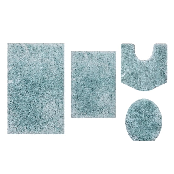 Elegance Bathroom Rugs Sets 4 Piece- Plush Bath Mat Set Quick-Dry Soft Microfiber Bathroom Mat with Rubber Backing, Absorbent Bathroom Rug Set, Washable Bath Rugs, Bath Mats, Turquoise