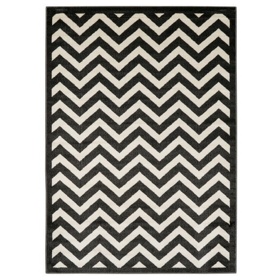 Elegance Chevron Area Rug Charcoal 8x10 Transitional 100% Polypropylene