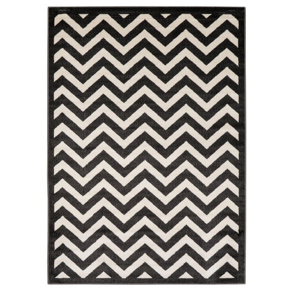 Elegance Chevron Rug Charcoal 5x7 Transitional 100% Polypropylene Indoor Decor