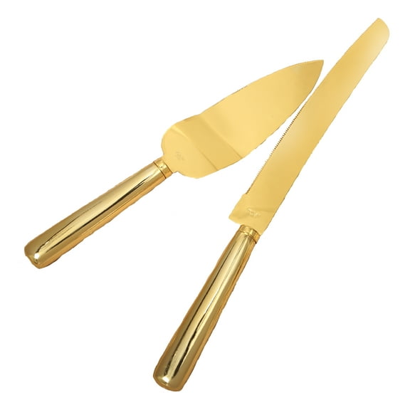 Elegance Classic Gold Stainless Steel Gold Stainlesss Steel Cake Knife Server Set