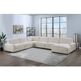 thumbnail image 1 of Elegance Contemporary 6pcs Sectional Set XL-Beige Corduroy Corner Wedge Chaise Chairs Modular Living Room, 1 of 9