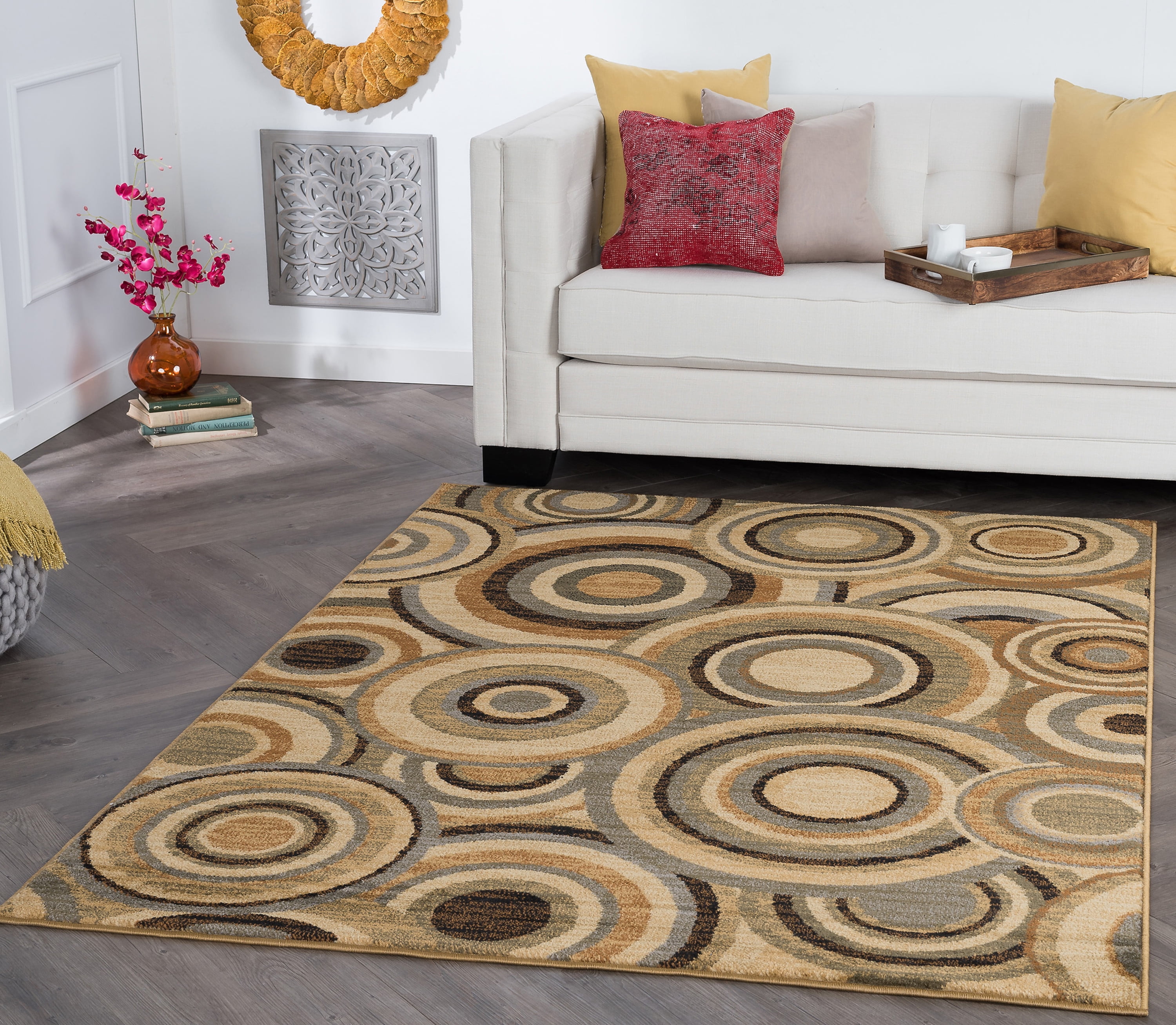 Elegance Contemporary 9' x 12.6' Multi-Color Polypropylene Indoor Area Rug