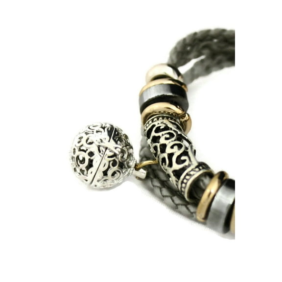 Elegance Essential Oil Diffuser Bracelet- Braided Gray