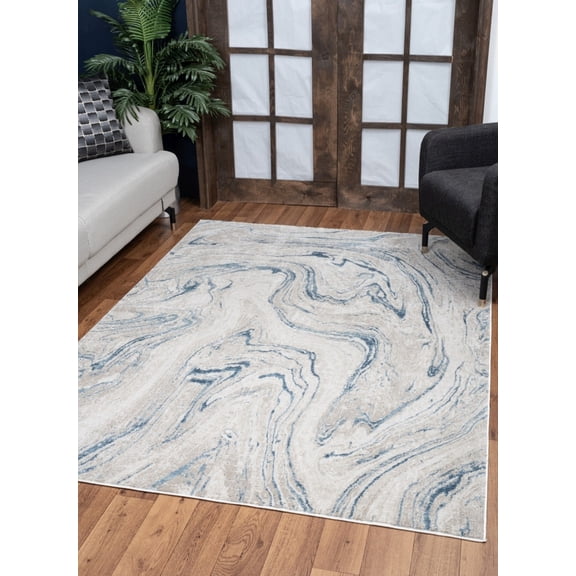 Elegance GC_CNC6010 Ivory Area Rug, Modern Indoor Rugs for Bedroom, Large Area Rugs for Living Room