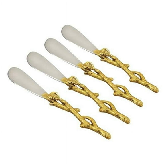 Elegance Gilt Leaf Vine Spreaders, Silver & Gold - Set of 4