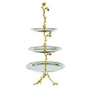 Elegance Heim Concept Gilt Leaf 3-tier Tray