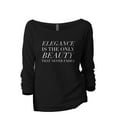 thumbnail image 1 of Elegance Is The only Beauty That Never Fades Women's Fashion Slouchy 3/4 Sleeves Raglan Lightweight Sweatshirt Black Medium, 1 of 3