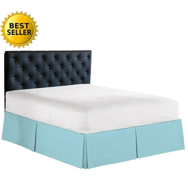 Elegance Linen 1500 Series Wrinkle & Fade Resistant Bed Skirt / Dust Ruffle - Pleated Tailored 14inch Drop, California King, Aqua