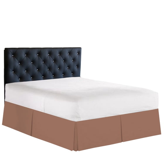 Elegance Linen 1500 Series Wrinkle & Fade Resistant Bed Skirt / Dust Ruffle - Pleated Tailored 14inch Drop, Full , Taupe