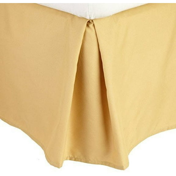 Elegance Linen 1500 Series Wrinkle & Fade Resistant Bed Skirt / Dust Ruffle - Pleated Tailored 14inch Drop, King, Camel-Gold