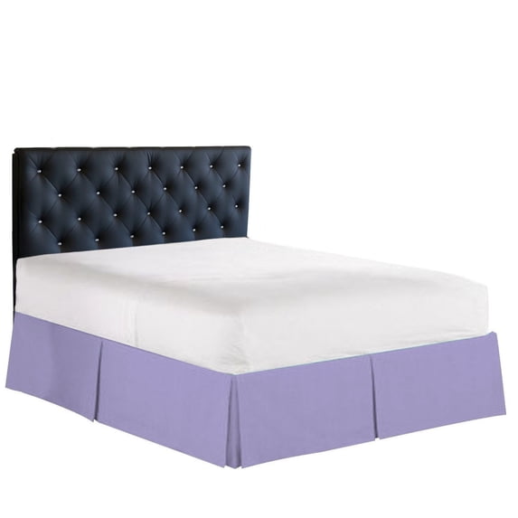 Elegance Linen 1500 Series Wrinkle & Fade Resistant Bed Skirt / Dust Ruffle - Pleated Tailored 14inch Drop, Queen, Lilac