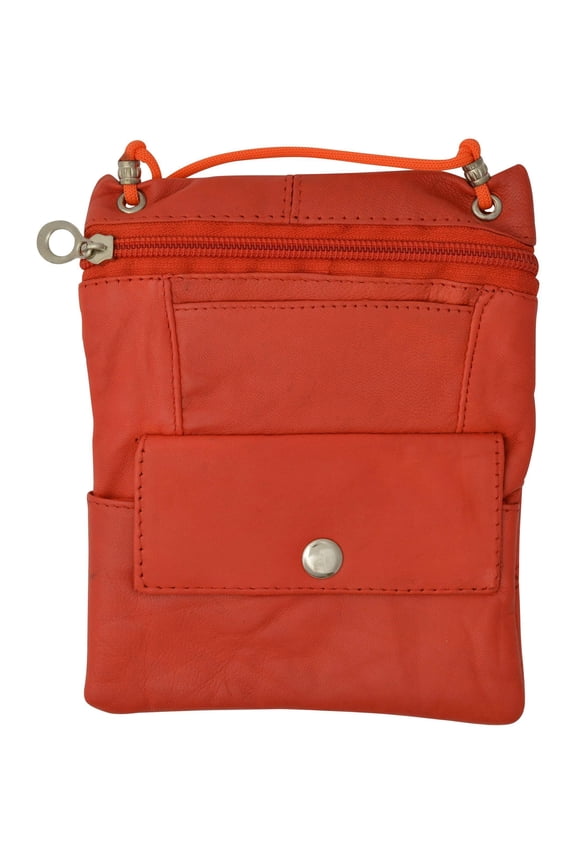 Elegance Look Cross Body Bag Leather Shoulder Purse w Zipper Pocket Many Colors!!!