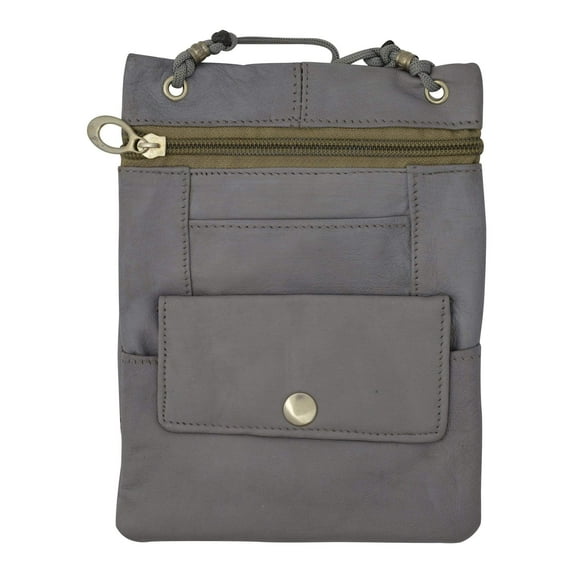 Elegance Look Leather Cross Body Bag Leather Shoulder Purse w Zipper Pocket Different Colors 1410 (C)