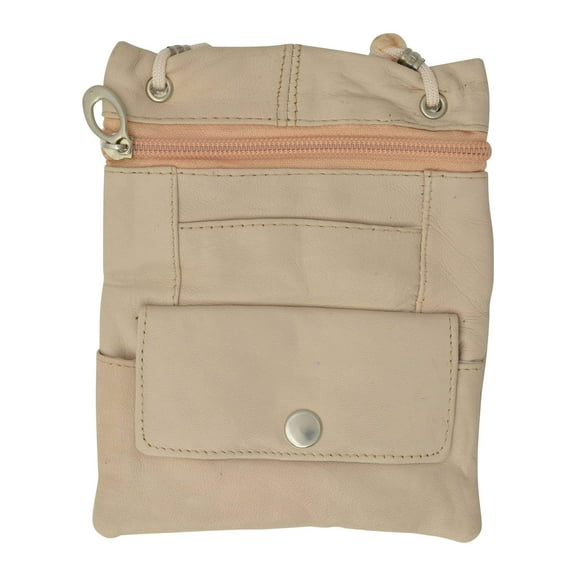 Elegance Look Leather Cross Body Bag Leather Shoulder Purse w Zipper Pocket Different Colors 1410 (C)