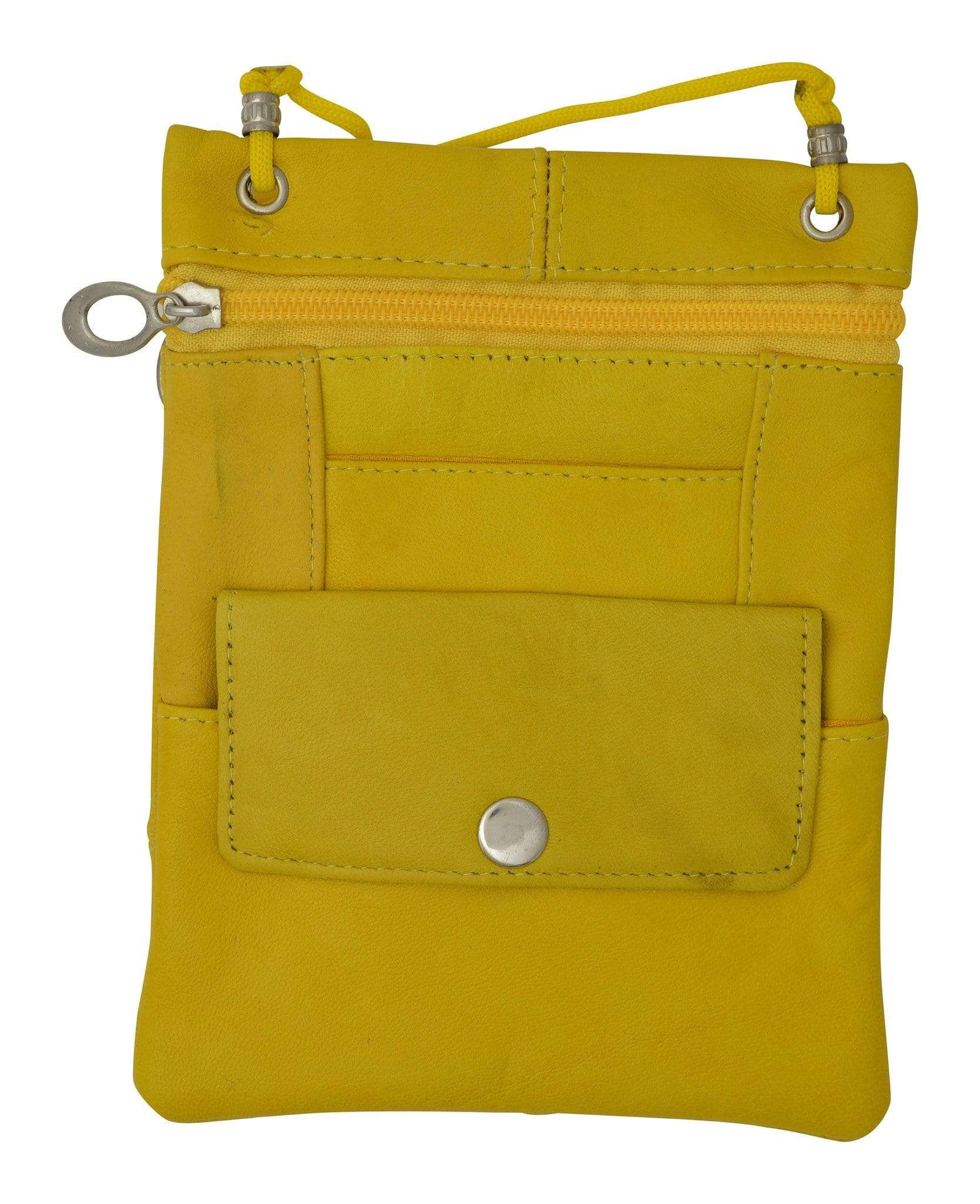 Elegance Look Leather Cross Body Bag Leather Shoulder Purse w Zipper Pocket Different Colors