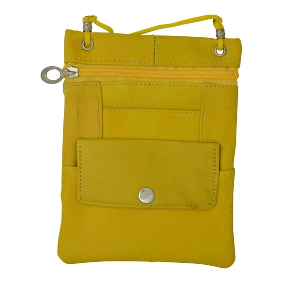 Elegance Look Leather Cross Body Bag Leather Shoulder Purse w Zipper Pocket Different Colors 1410 (C)