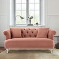 thumbnail image 1 of Elegance Loveseat in Blush Velvet with Acrylic Legs, 1 of 5