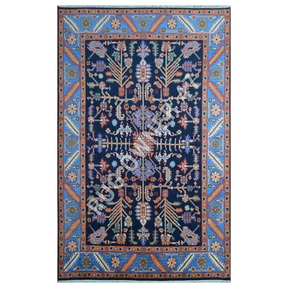 Elegance Of Serapi Area Rug 8X10 Navy Blue, M Blue, Hand-Knotted Handmade Wool Area Rug