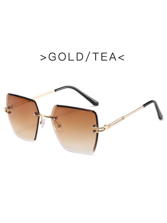 Elegance Redefined: Women's Fashion Sunglasses, Frameless Cut Edge, Gradient Shades