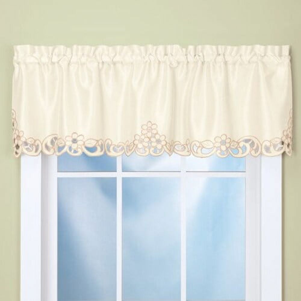 Elegance Scroll Cut-out Window Valance-Cream