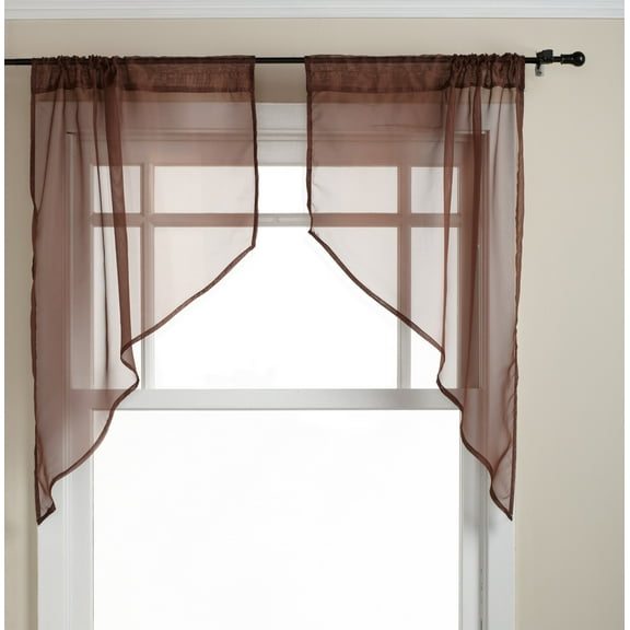Elegance Sheer Voile Swag Curtain Pair