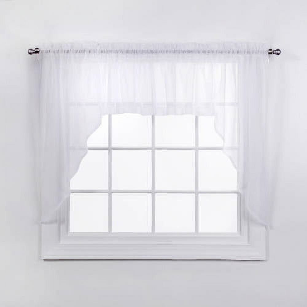 Elegance Sheer Voile Swag Curtain Pair