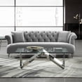 thumbnail image 1 of Elegance Sofa in Grey Velvet with Acrylic Legs, 1 of 4