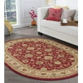 thumbnail image 1 of Elegance Traditional 6.7' x 9.6' Oval Red and Beige Polypropylene Indoor Area Rug, 1 of 5