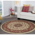 thumbnail image 1 of Elegance Transitional 8' Round Beige and Red Polypropylene Indoor Area Rug, 1 of 6