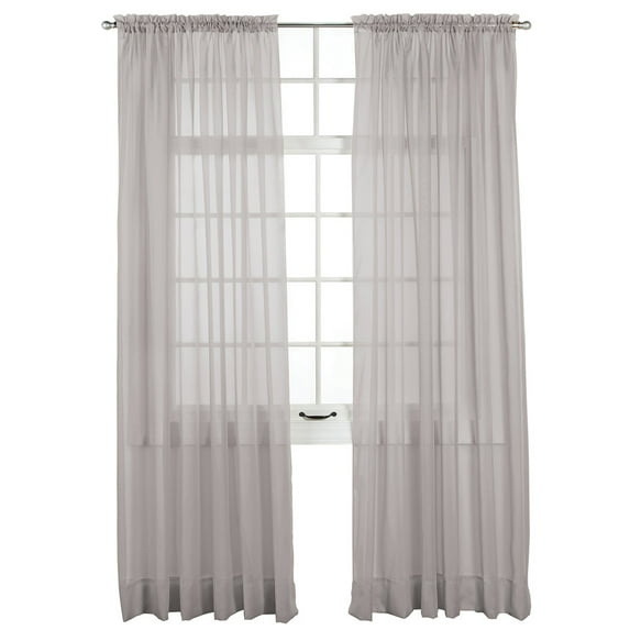 Elegance Voile Rod Pocket Panel, 60 X 84, Silver, Panels