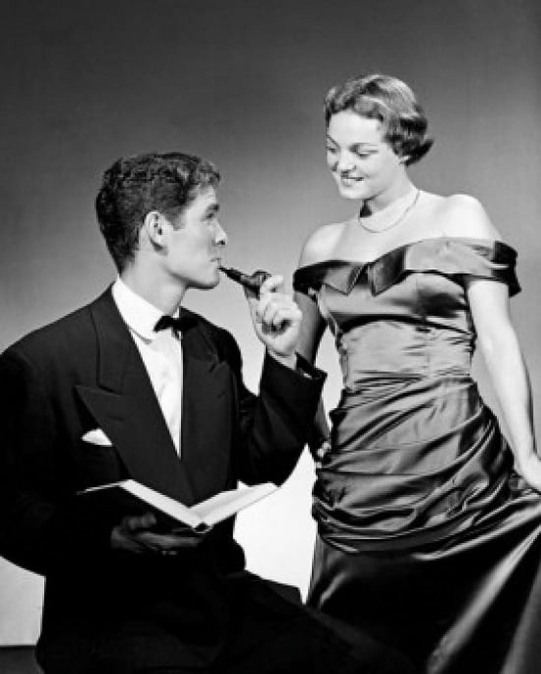 Elegance couple wearing evening clothes Canvas Art -  (18 x 24)
