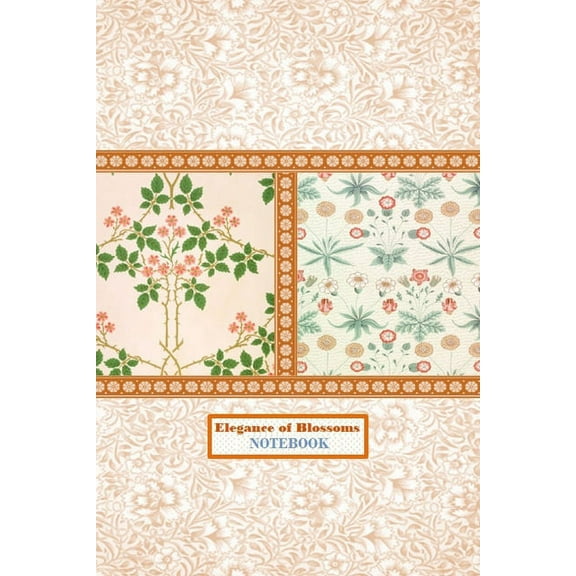 Elegance of Blossoms NOTEBOOK [ruled Notebook/Journal/Diary to write in, 60 sheets, Medium Size (A5) 6x9 inches], (Paperback)