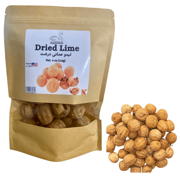 EleganceInLife Dried Lime Limu Omani Natural Dried Limes for Cooking Persian Dried Limes Add a citric flavor to your Middle Eastern dishes 4 oz Pack of 1