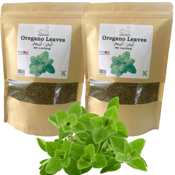 EleganceInLife Oregano Leaves 4oz Packed in USA Kosher Halal Pack of 2